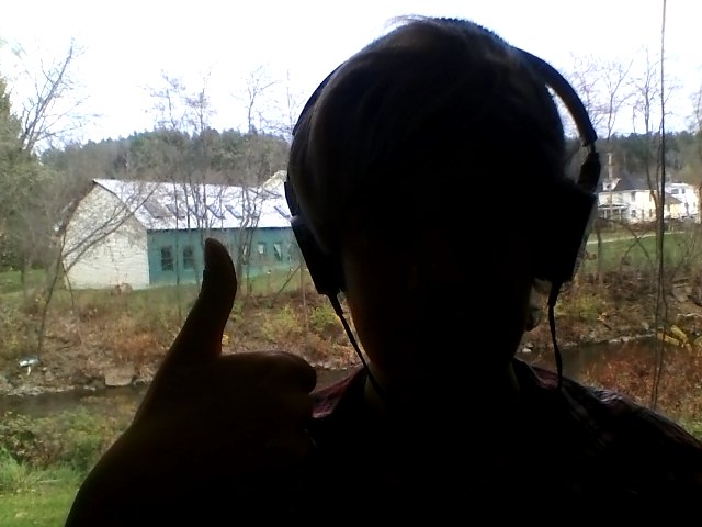 Shadowy self portrait , the view from my studio window in vermont